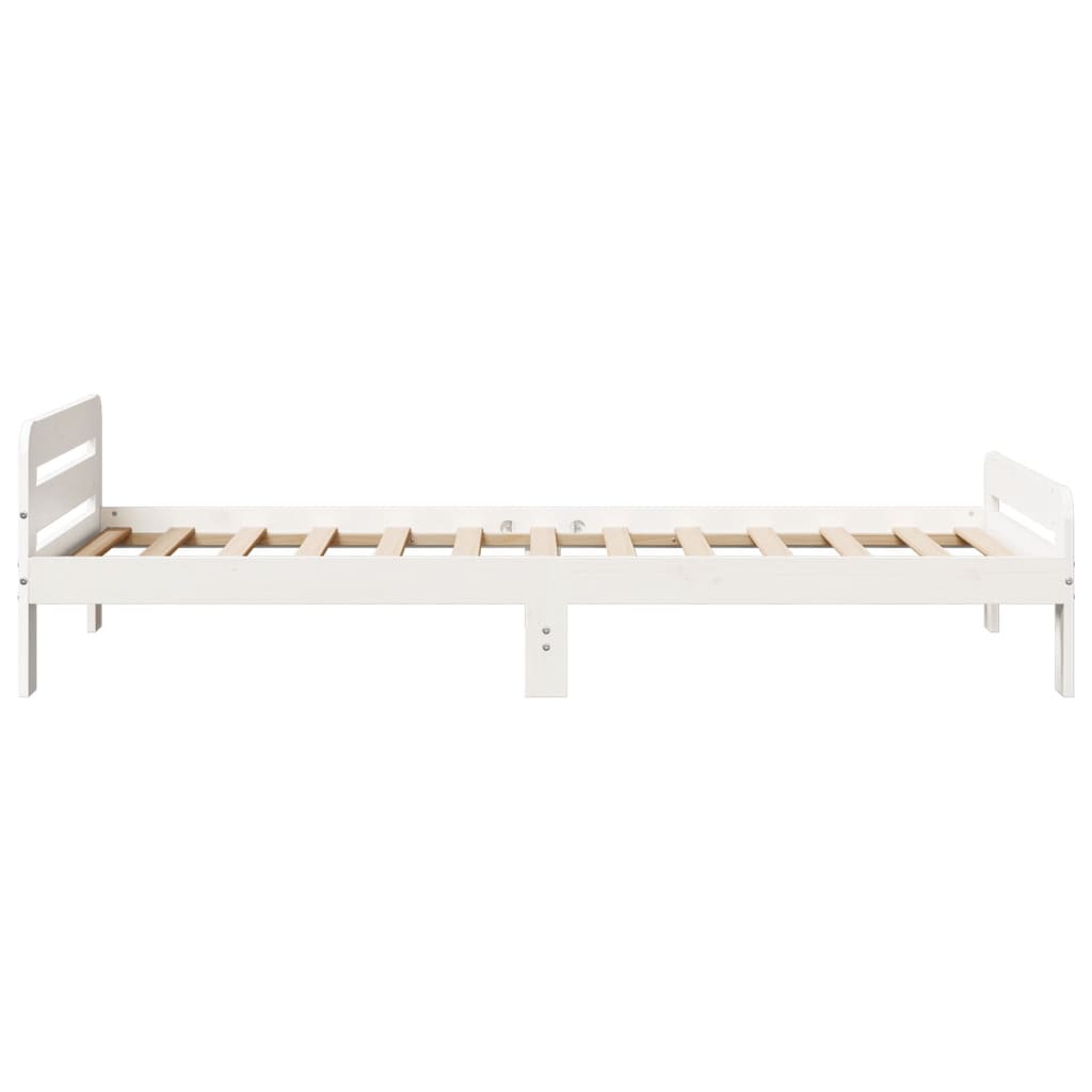 Solid wood bed without mattress white 75x190 cm pinewood