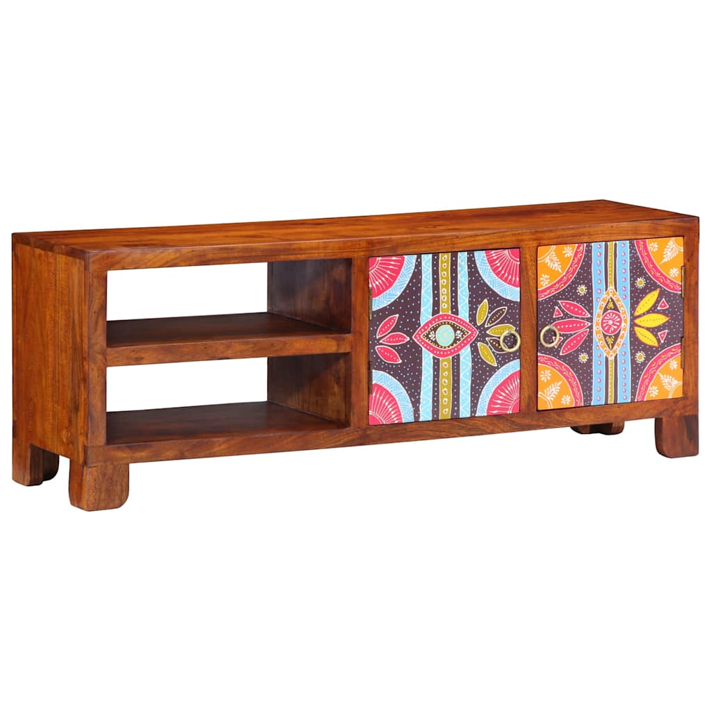 TV Cabinet Multicoloured 110x30x40 cm Solid Acacia Wood