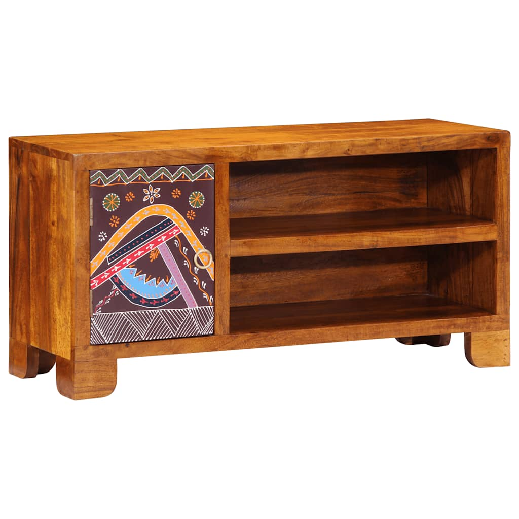 TV Cabinet Multicoloured 90x30x45 cm Solid Acacia Wood