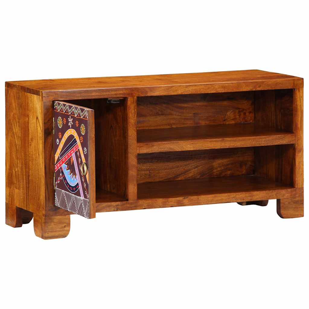 TV Cabinet Multicoloured 90x30x45 cm Solid Acacia Wood