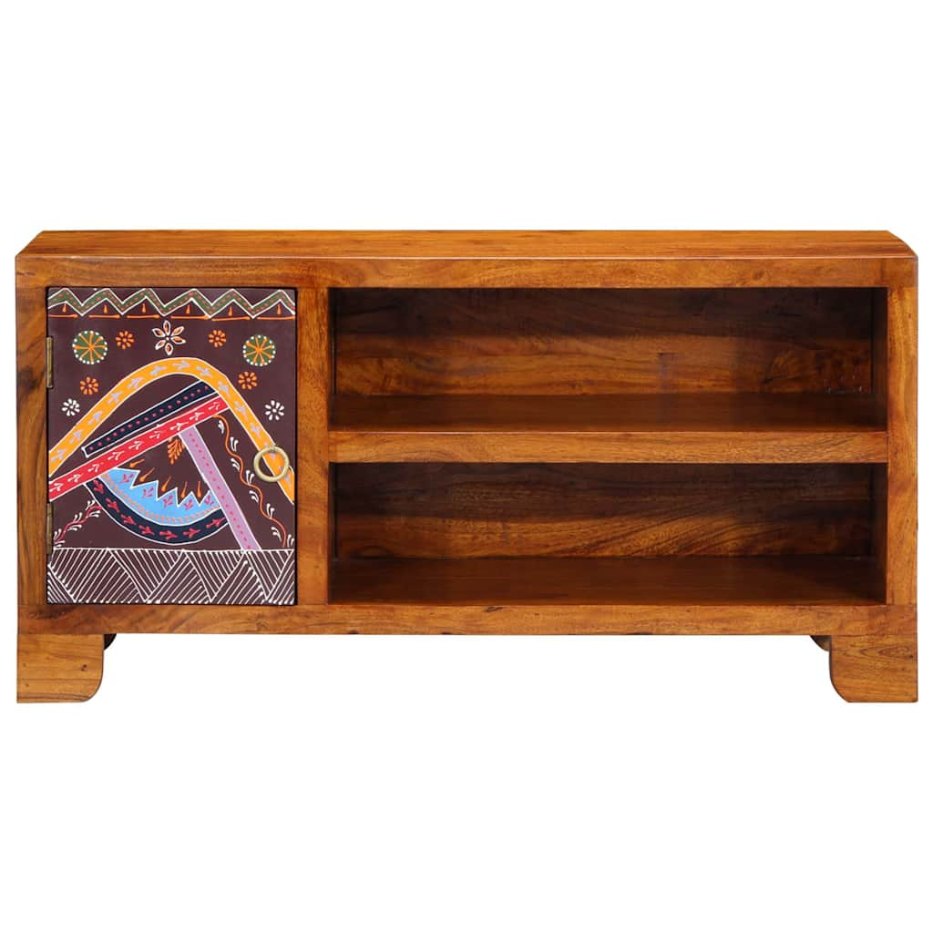 TV Cabinet Multicoloured 90x30x45 cm Solid Acacia Wood