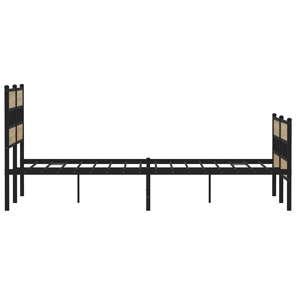 Metal bed without mattress Sonoma oak 140x190 cm