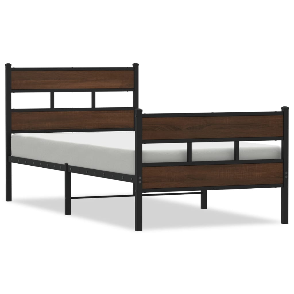 Bed frame without mattress with head and foot section 90x200 cm