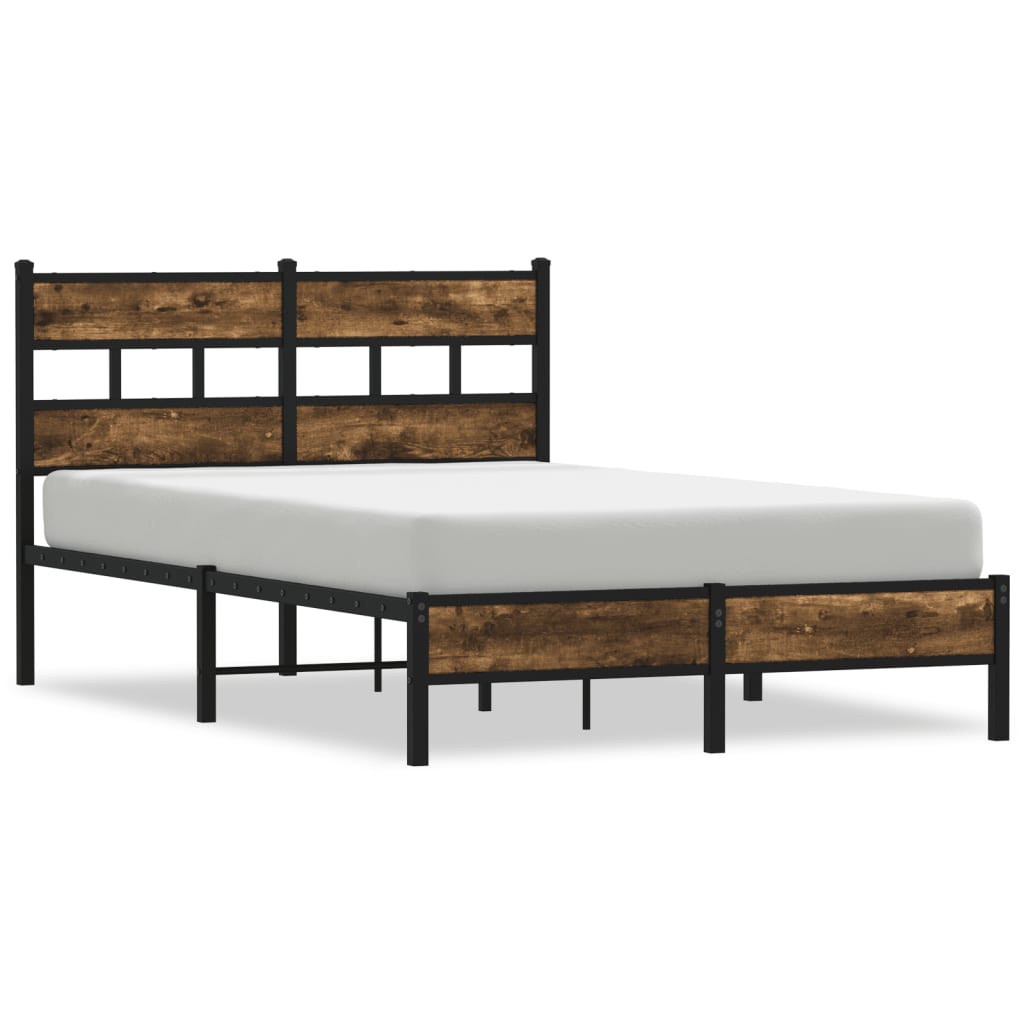 Bed frame without mattress with headboard Sonoma oak 120x200 cm