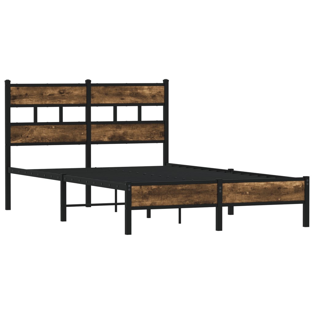 Bed frame without mattress with headboard Sonoma oak 120x200 cm