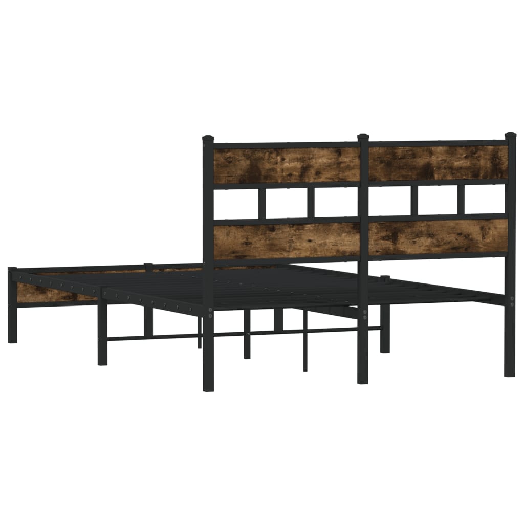 Bed frame without mattress with headboard Sonoma oak 120x200 cm