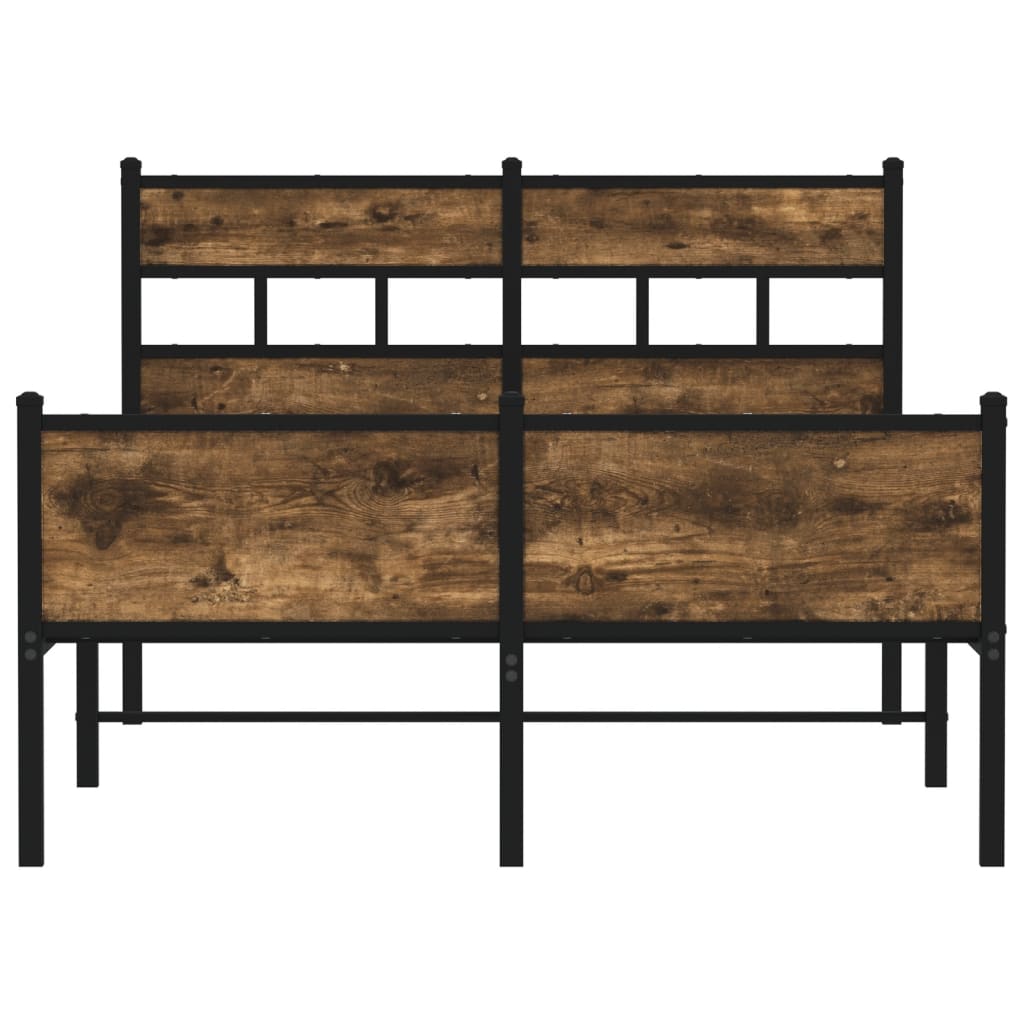 Bed frame without mattress smoked oak 120x200 cm wood material