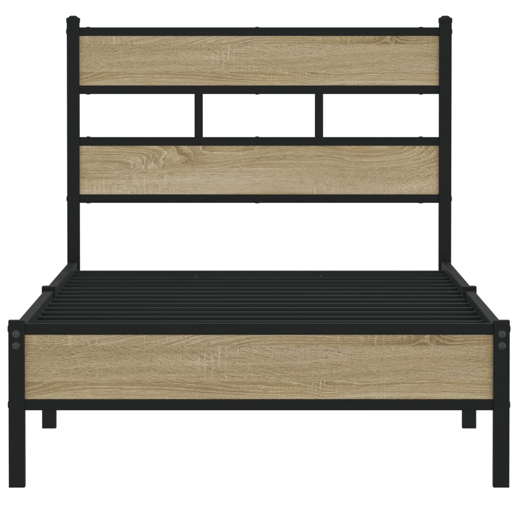 Bed frame without mattress Sonoma oak 75x190 cm wood material