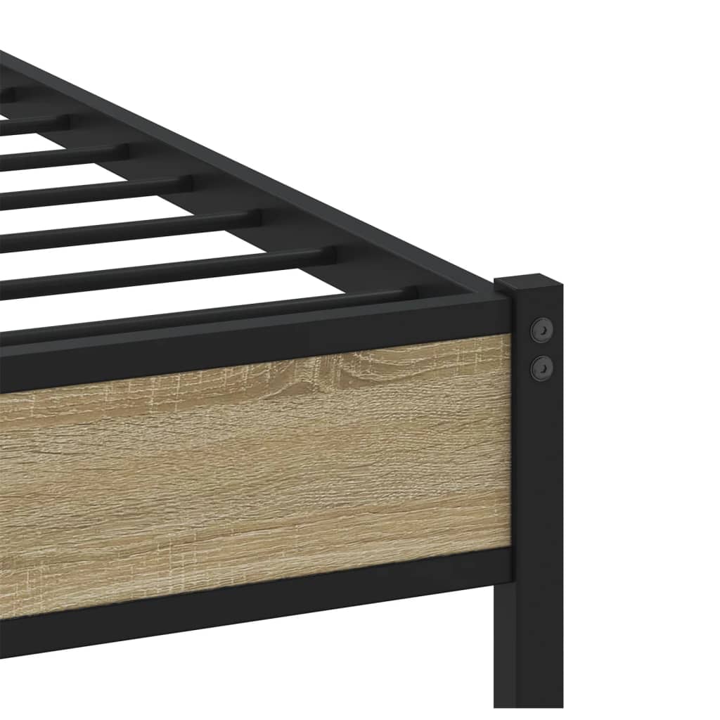 Bed frame without mattress Sonoma oak 75x190 cm wood material