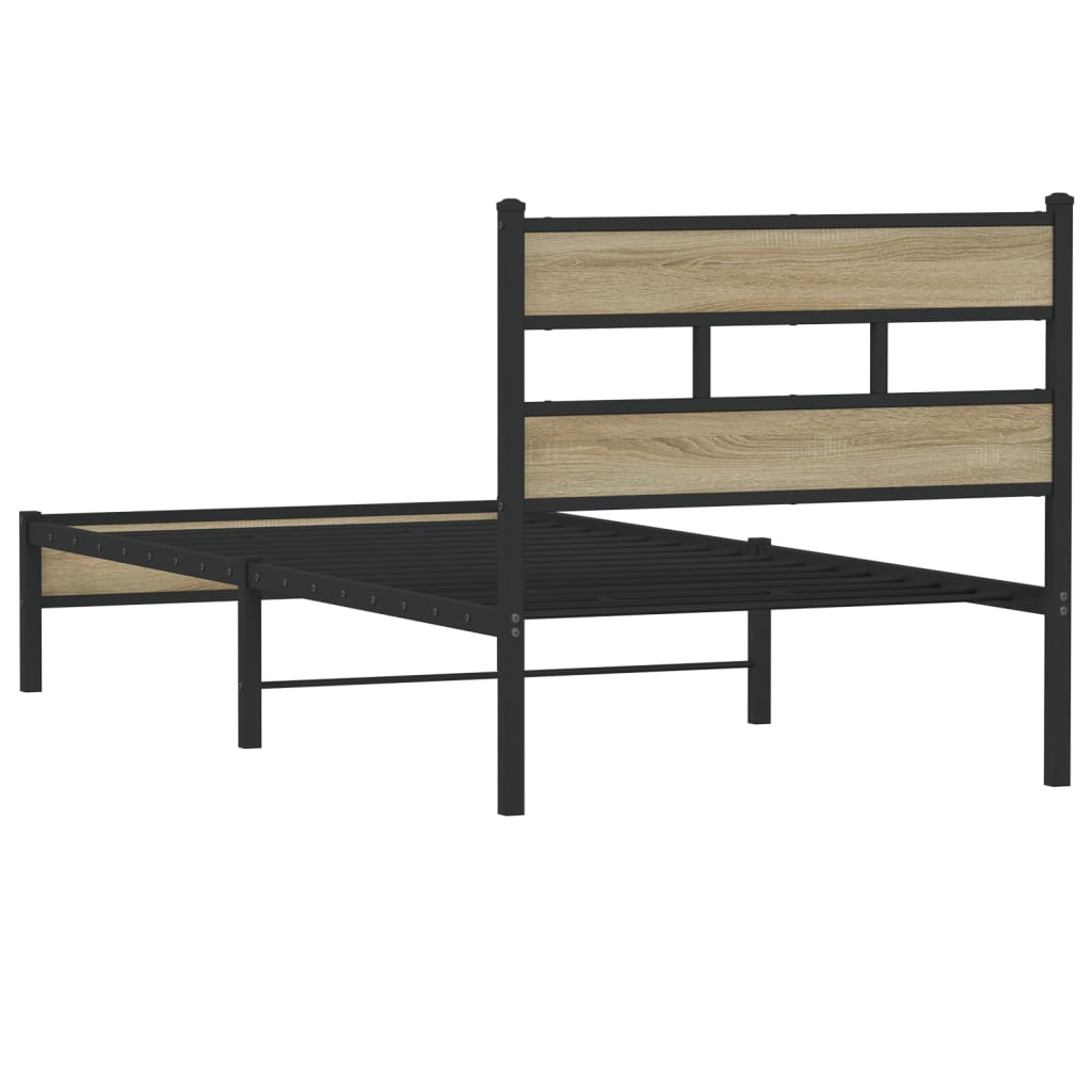 Bed frame without mattress Sonoma oak 100x200 cm wood material