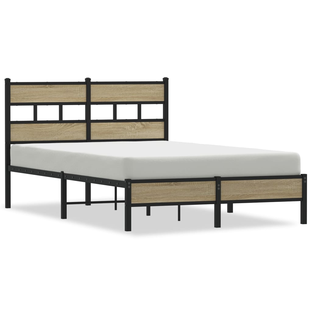 Bed frame without mattress Sonoma oak 120x190 cm wood material