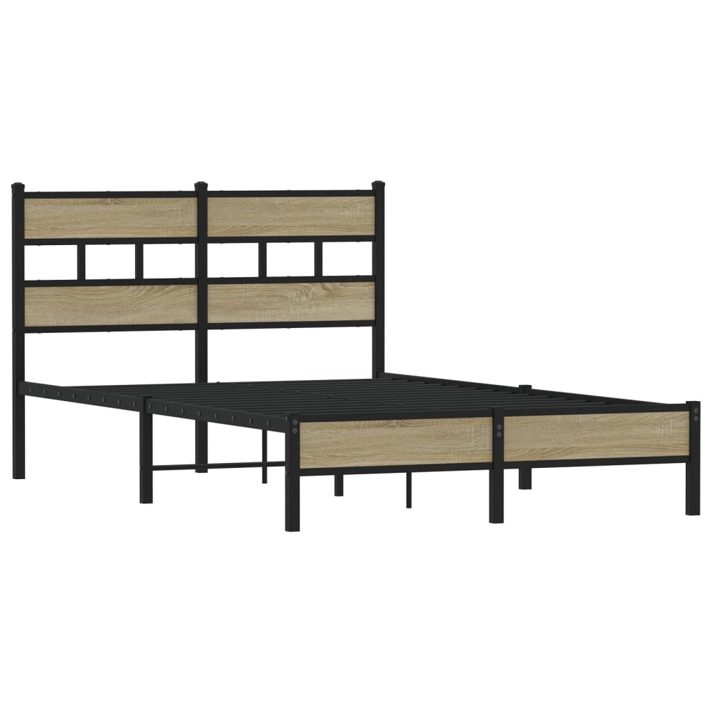 Bed frame without mattress Sonoma oak 120x190 cm wood material