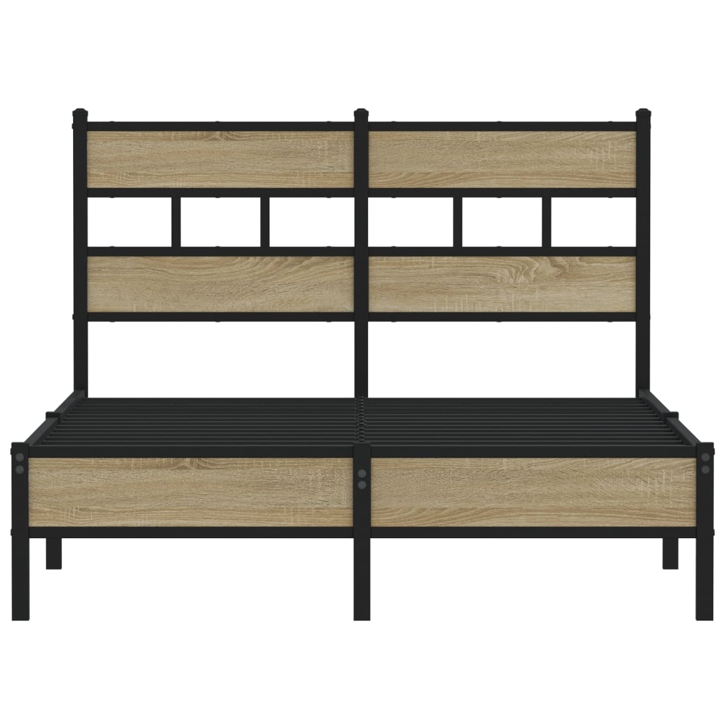 Bed frame without mattress Sonoma oak 120x190 cm wood material