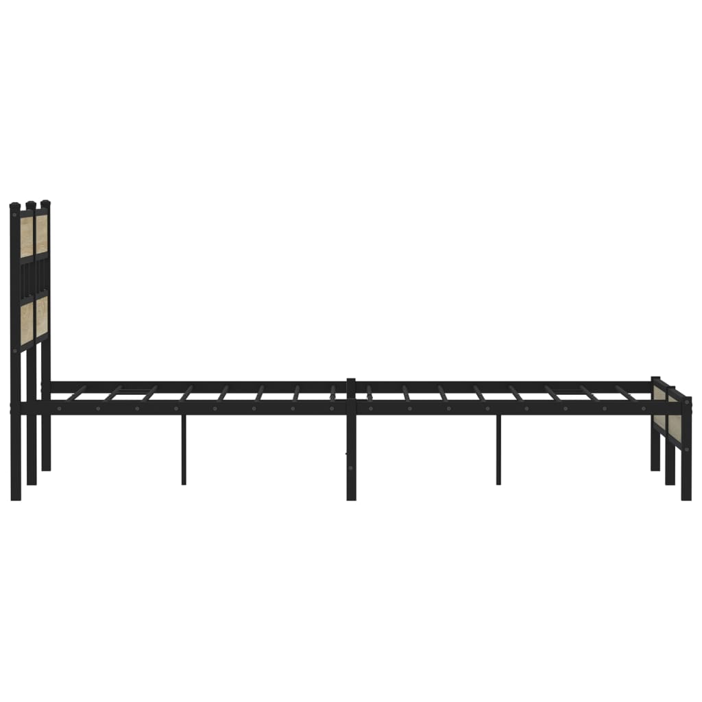 Bed frame without mattress Sonoma oak 120x190 cm wood material