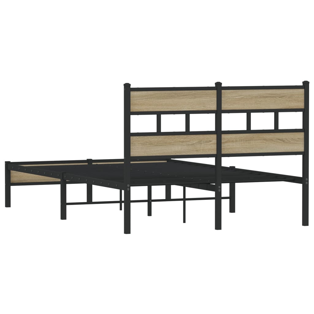 Bed frame without mattress Sonoma oak 120x190 cm wood material