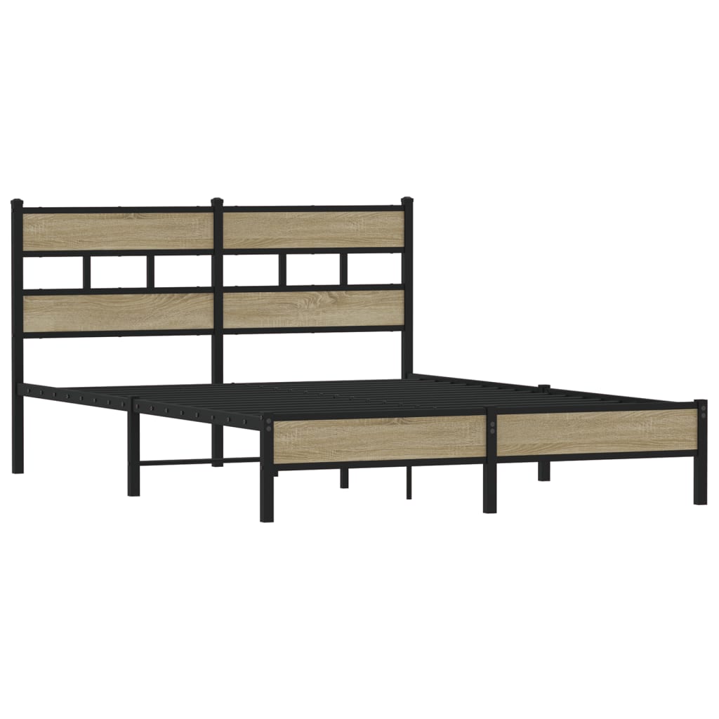 Bed frame without mattress Sonoma oak 140x190 cm wood material