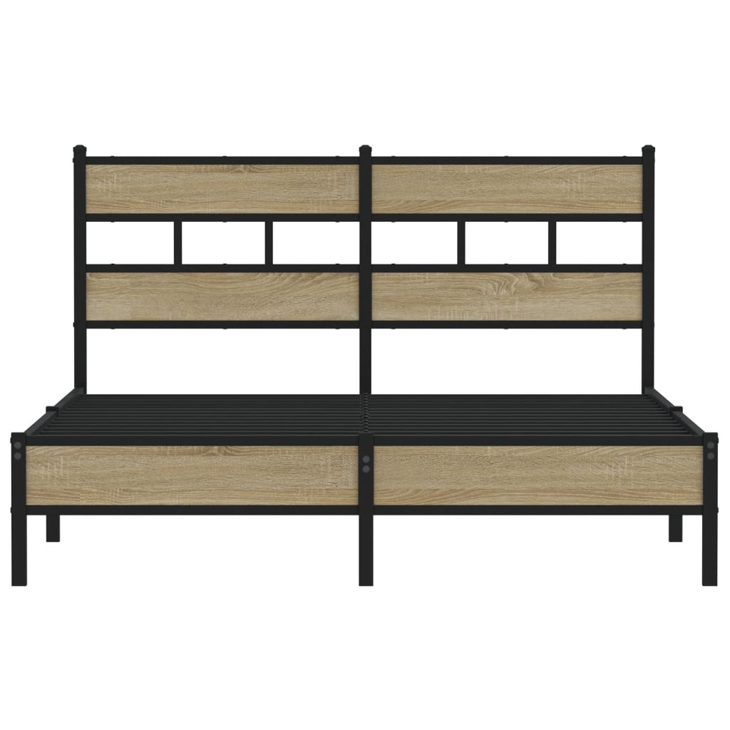 Bed frame without mattress Sonoma oak 140x190 cm wood material