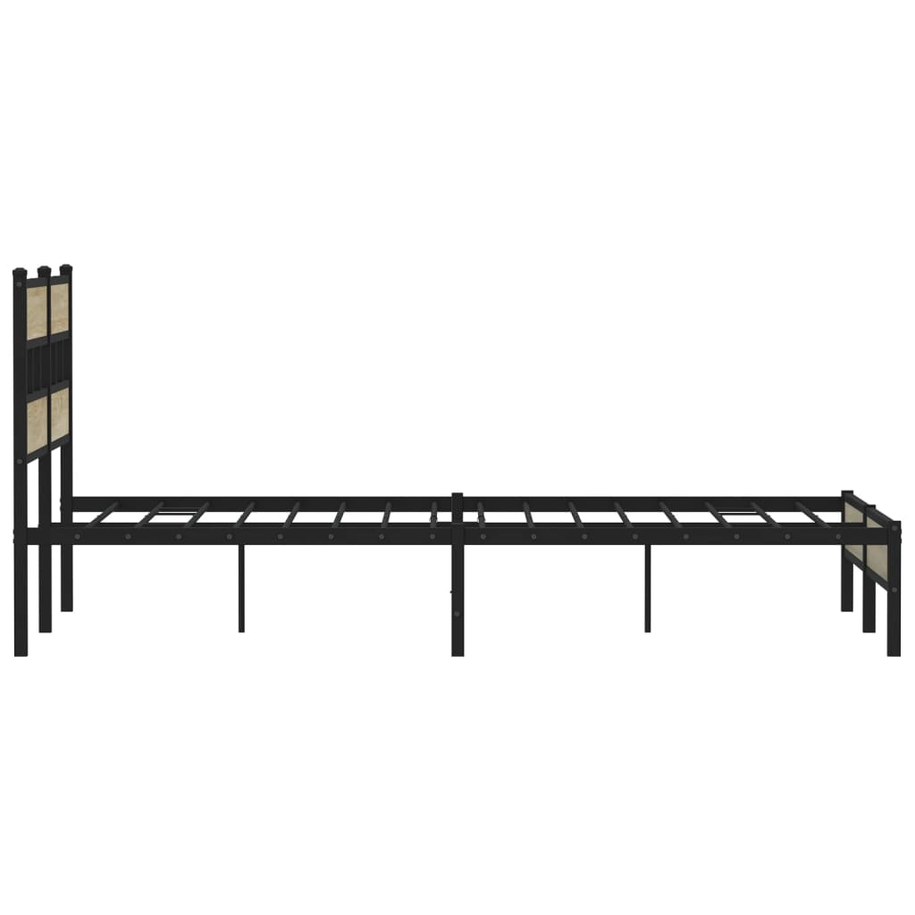 Bed frame without mattress Sonoma oak 140x190 cm wood material