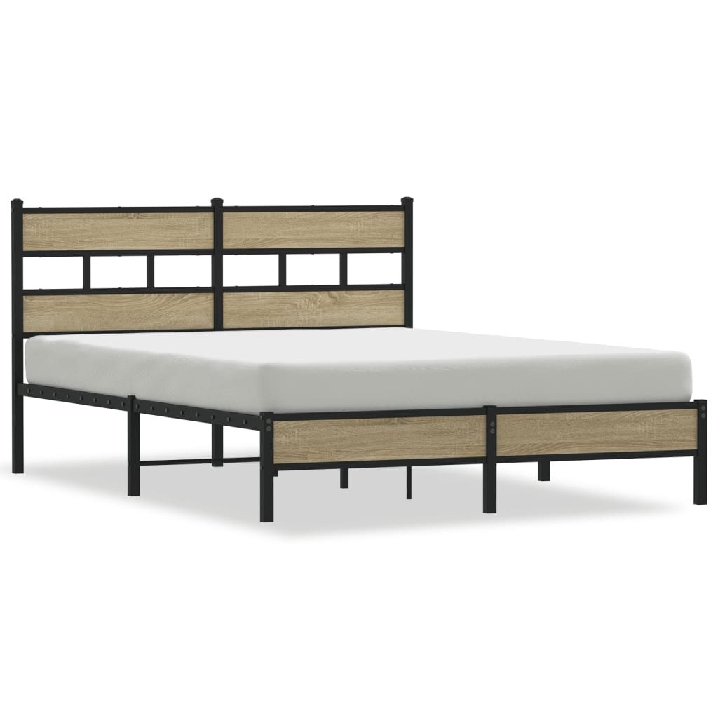 Bed frame without mattress Sonoma oak 150x200 cm wood material