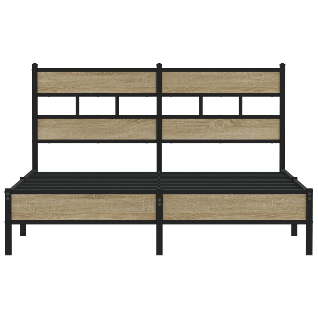 Bed frame without mattress Sonoma oak 150x200 cm wood material