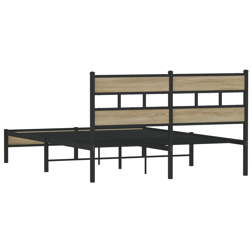 Bed frame without mattress Sonoma oak 150x200 cm wood material