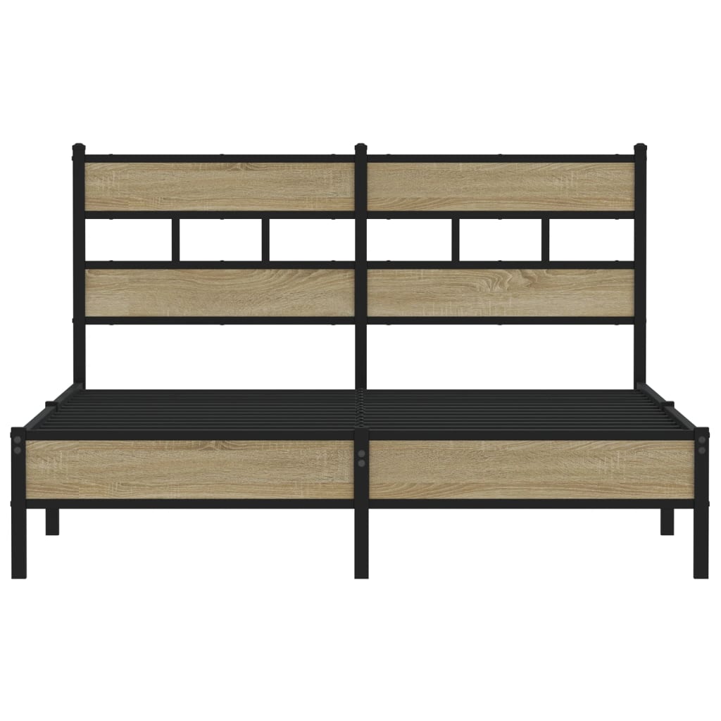 Bed frame without mattress Sonoma oak 160x200 cm wood material