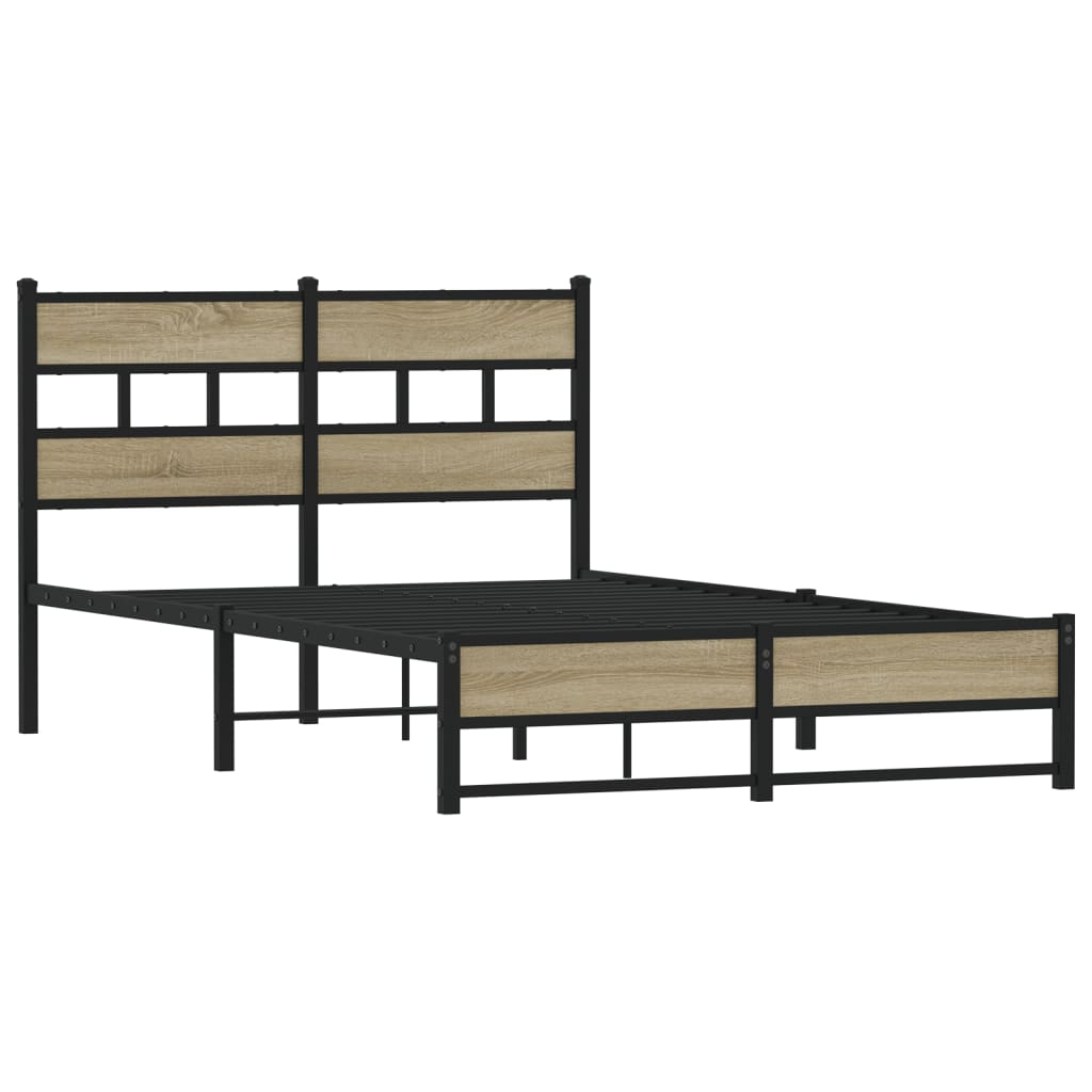 Metal bed without mattress Sonoma oak 120x200 cm