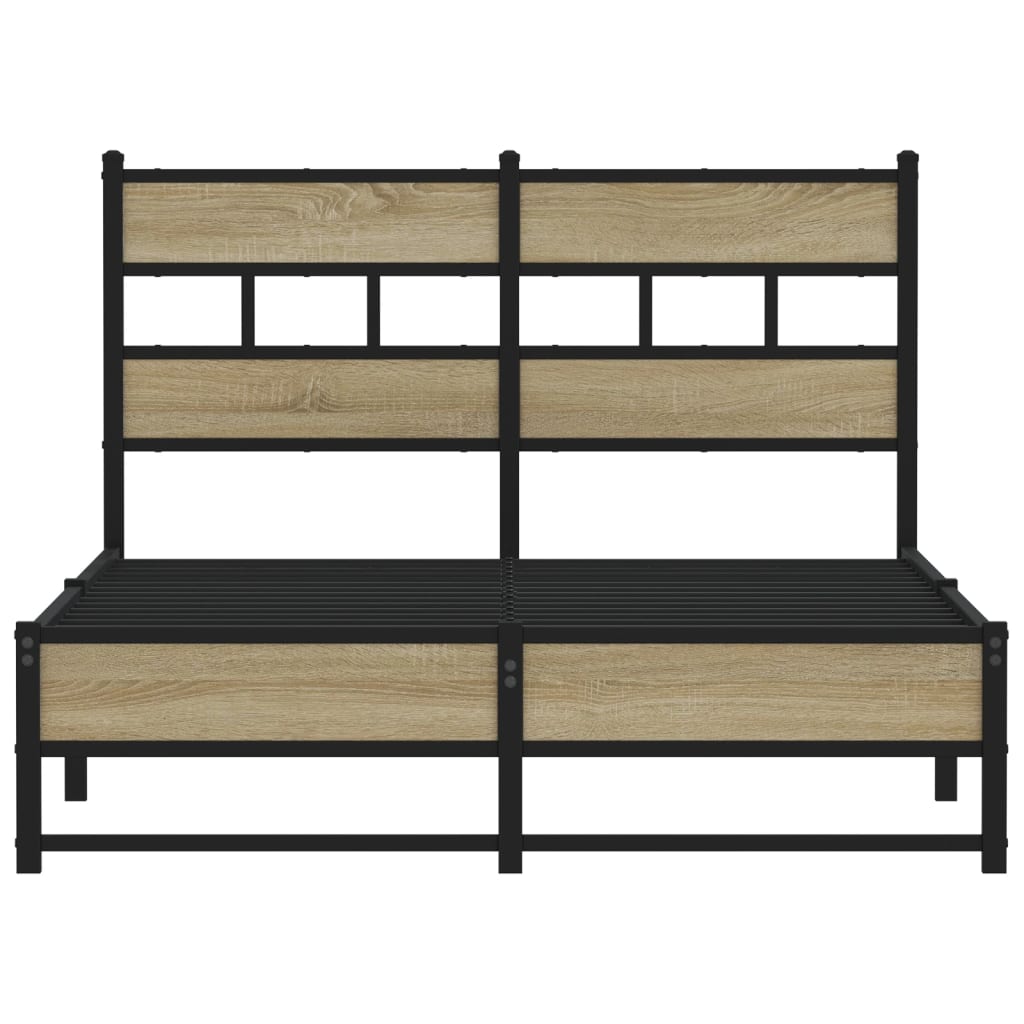 Metal bed without mattress Sonoma oak 120x200 cm