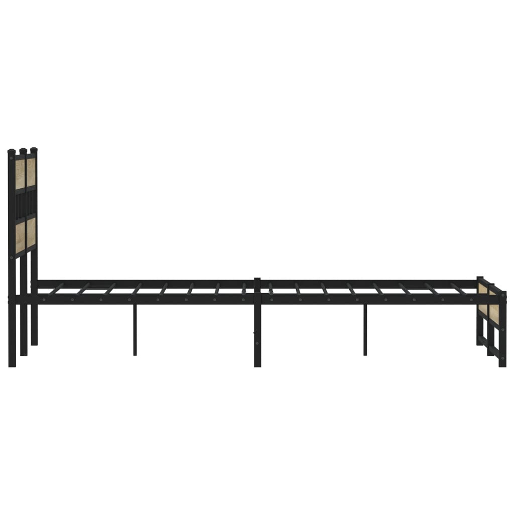 Metal bed without mattress Sonoma oak 120x200 cm