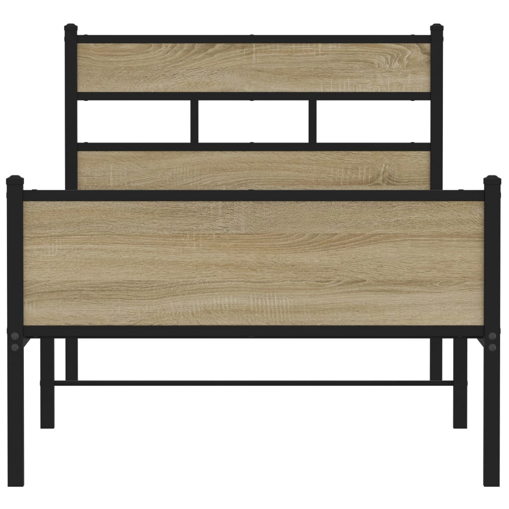 Bed frame without mattress Sonoma oak 100x200 cm wood material