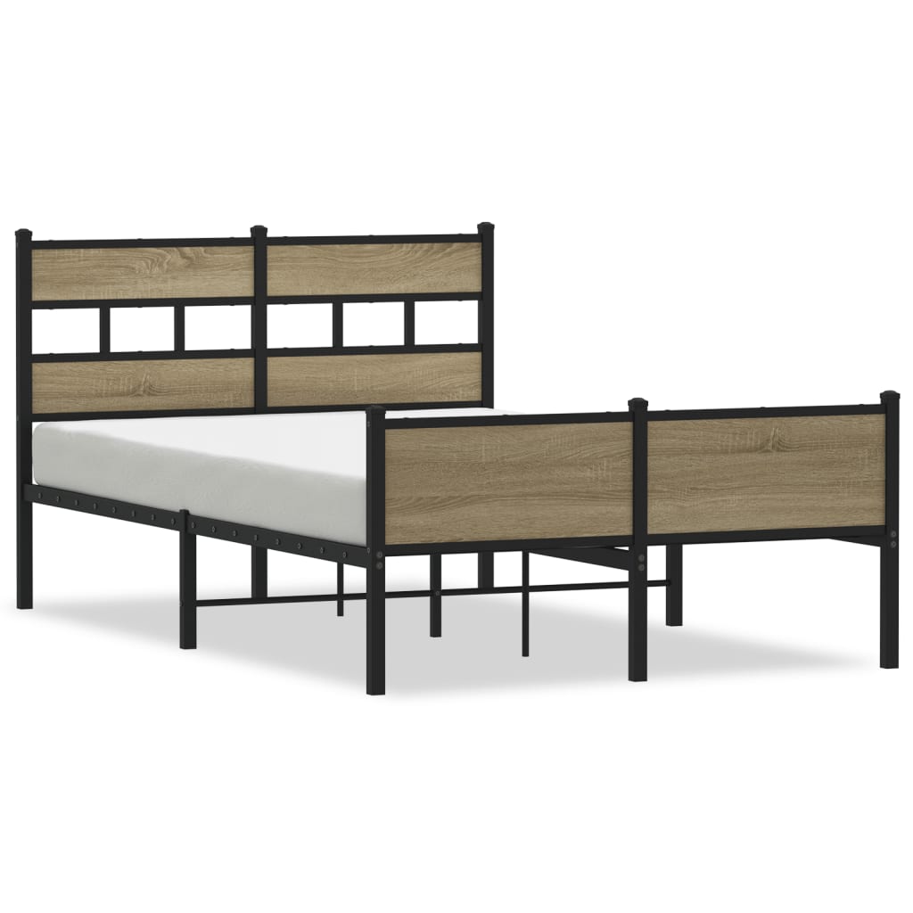 Bed frame without mattress Sonoma oak 120x190 cm wood material