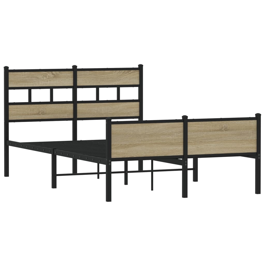 Bed frame without mattress Sonoma oak 120x190 cm wood material