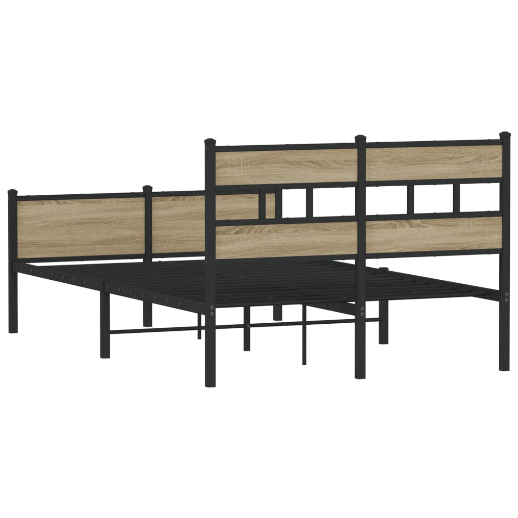 Bed frame without mattress Sonoma oak 120x190 cm wood material