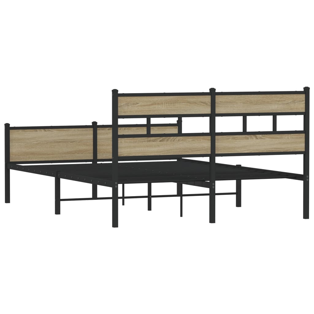 Bed frame without mattress Sonoma oak 140x190 cm wood material