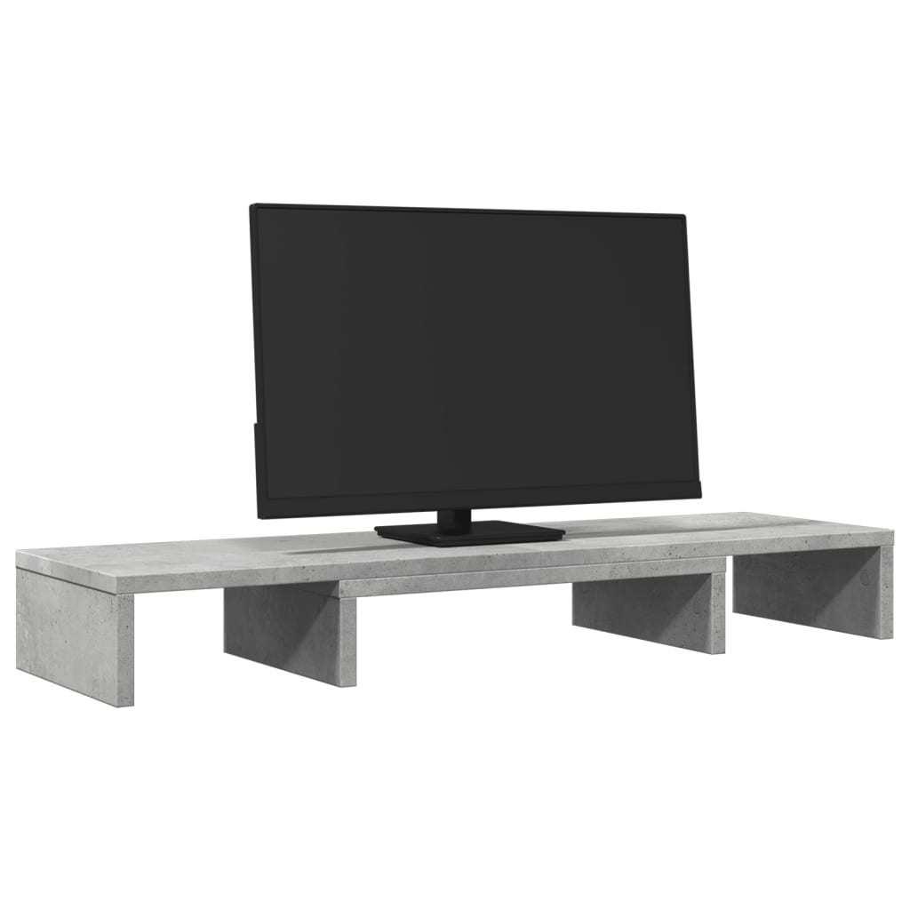 Monitor Stand Adjustable Concrete Grey 80x24x10.5 cm