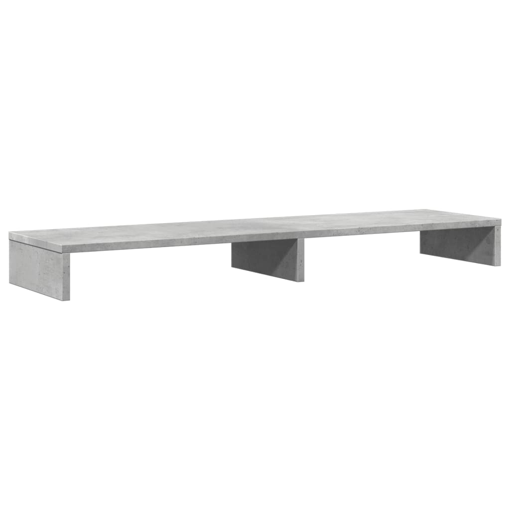 Monitor Stand Concrete Grey 100x27x10 cm Wood Material