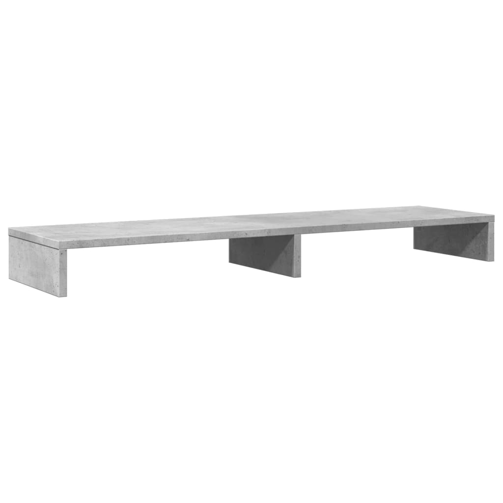 Monitor Stand Concrete Grey 100x27x10 cm Wood Material