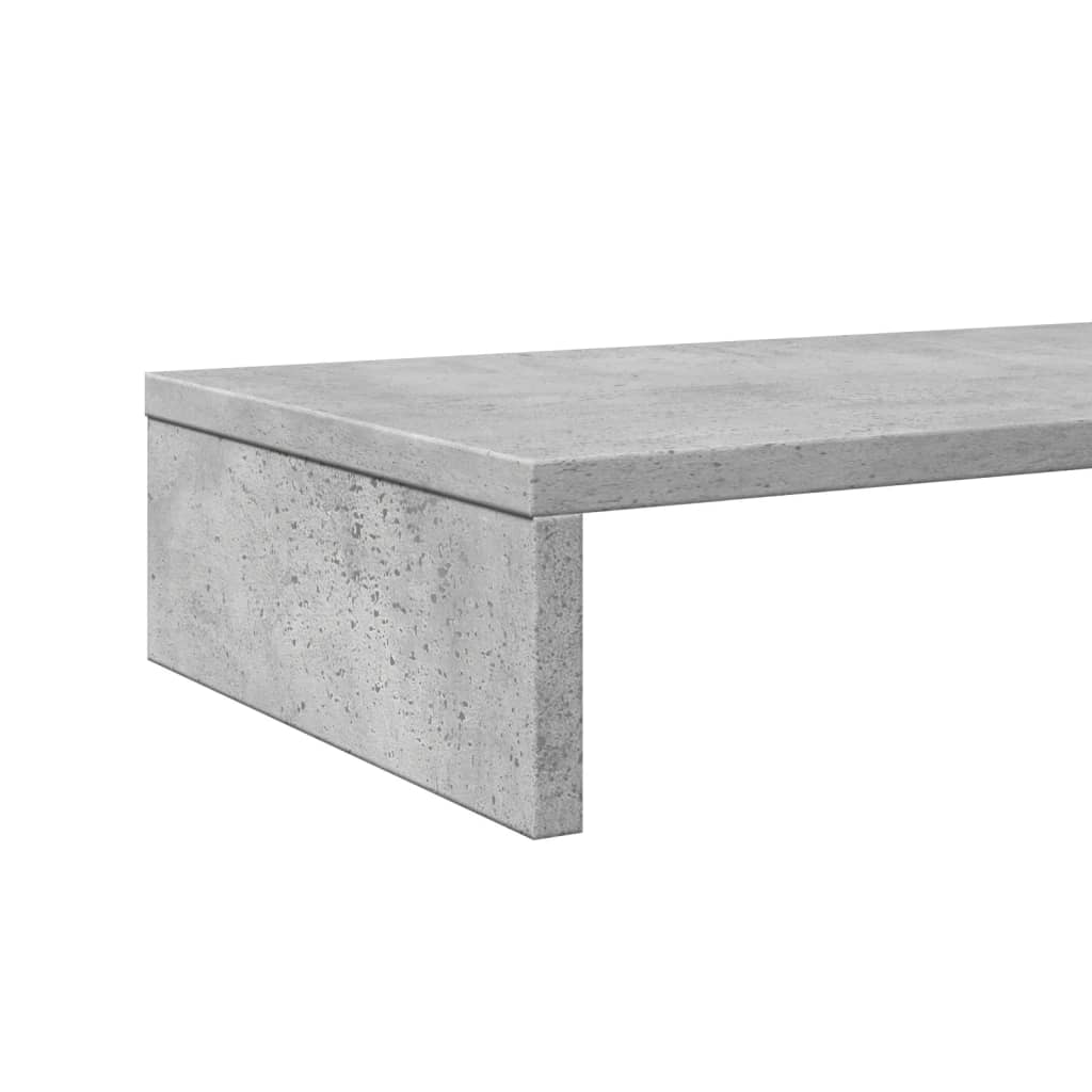 Monitor Stand Concrete Grey 100x27x10 cm Wood Material