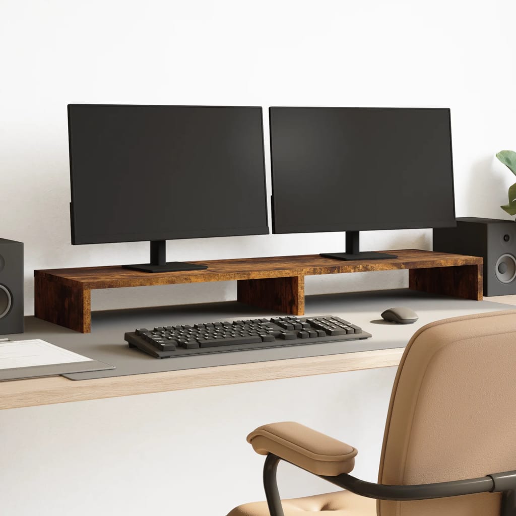 Monitor stand smoked oak 100x27x10 cm wood material