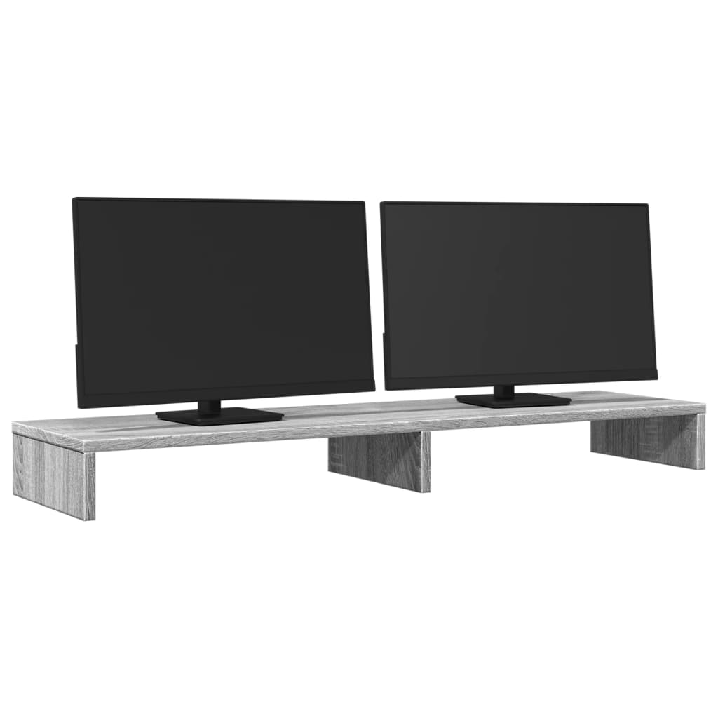 Monitor Stand Gray Sonoma 100x27x10 cm Wood Material