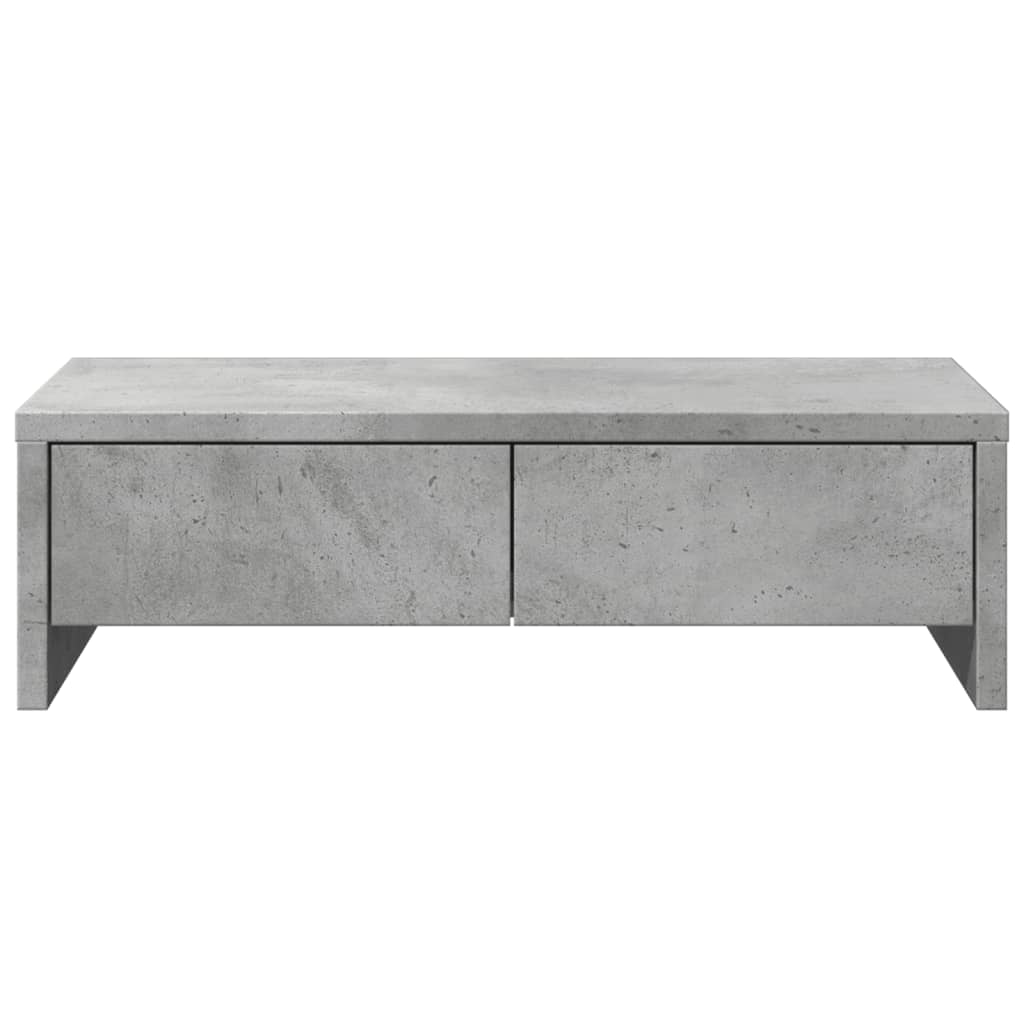 Monitor Stand with Drawers Concrete Grey 50x27x15 cm