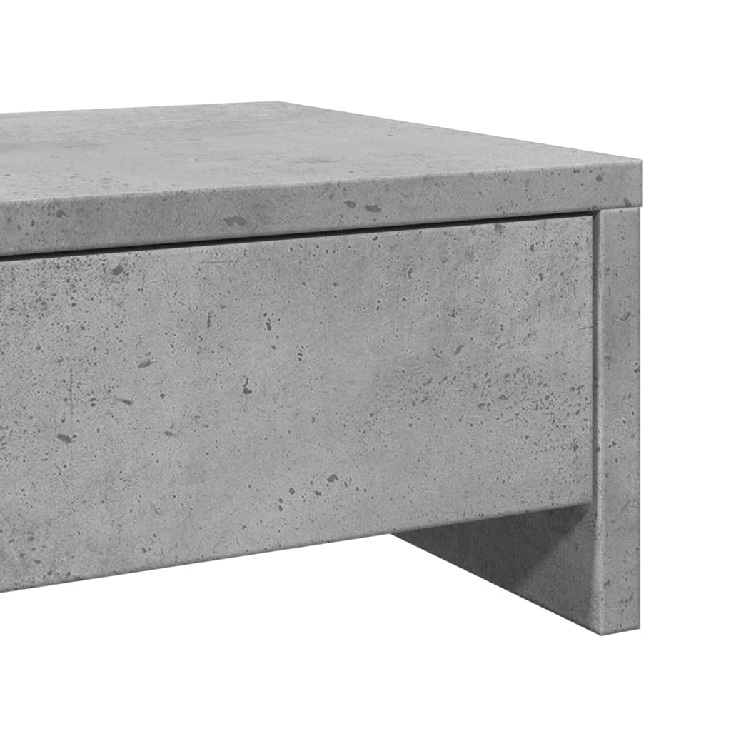 Monitor Stand with Drawers Concrete Grey 50x27x15 cm