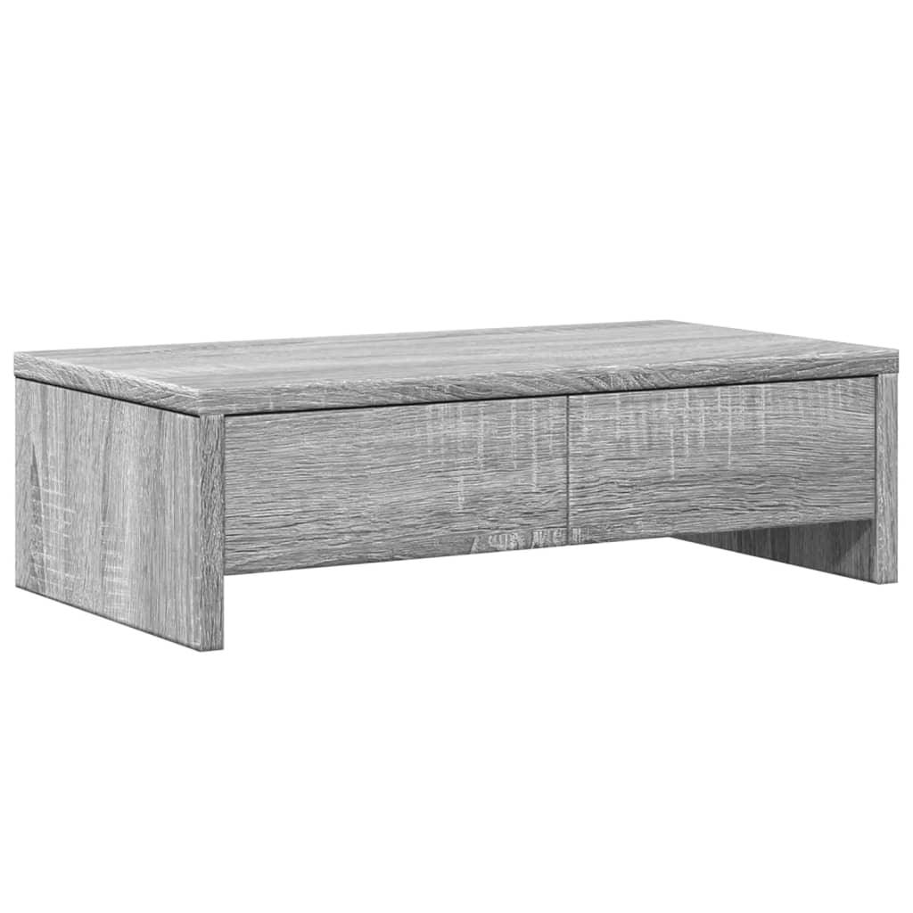 Monitor Stand with Drawers Gray Sonoma 50x27x15 cm