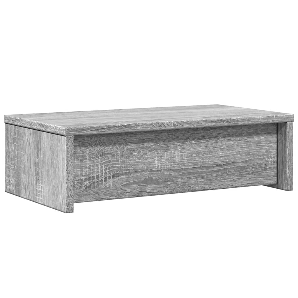 Monitor Stand with Drawers Gray Sonoma 50x27x15 cm