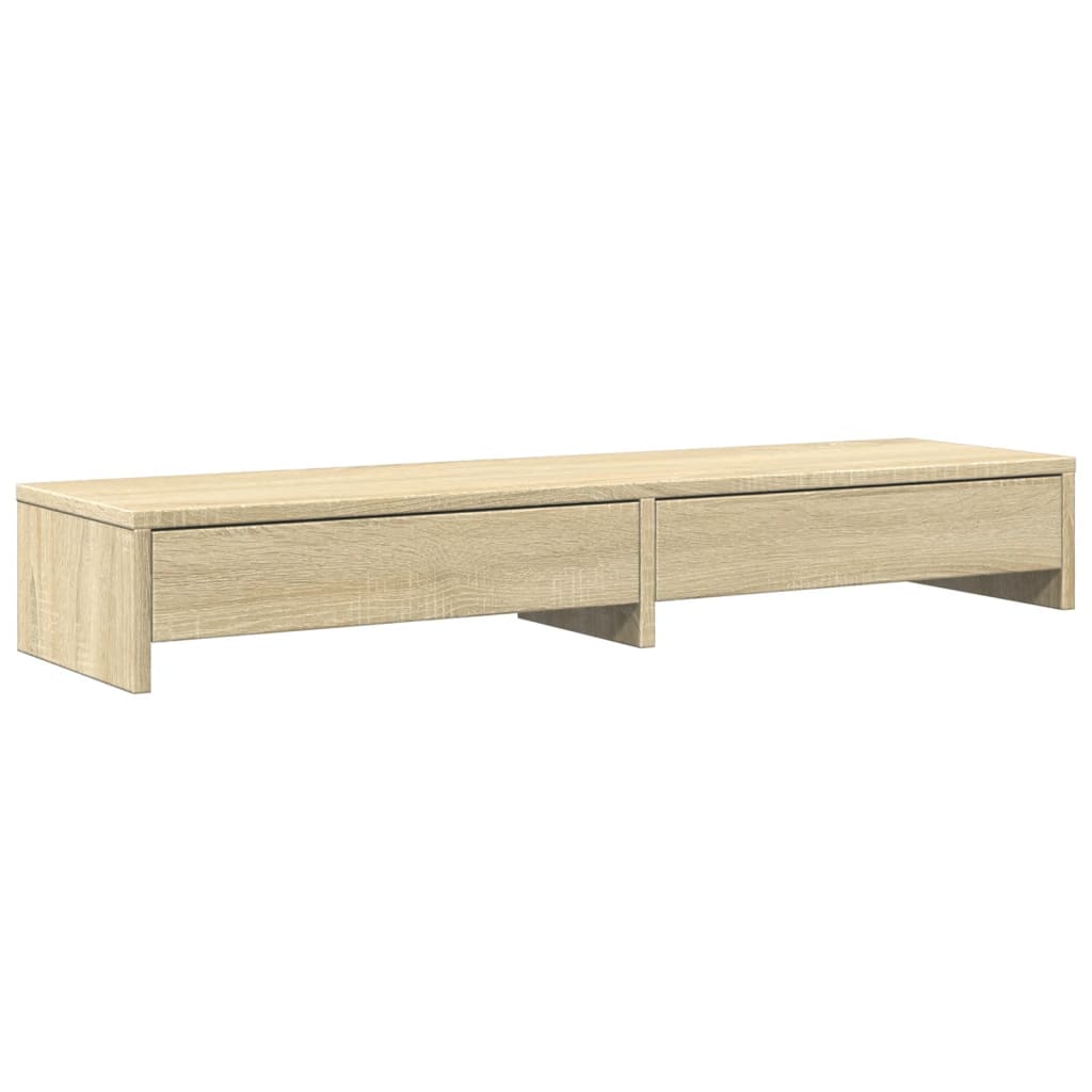 Monitor stand with drawers Sonoma oak 100x27x15 cm