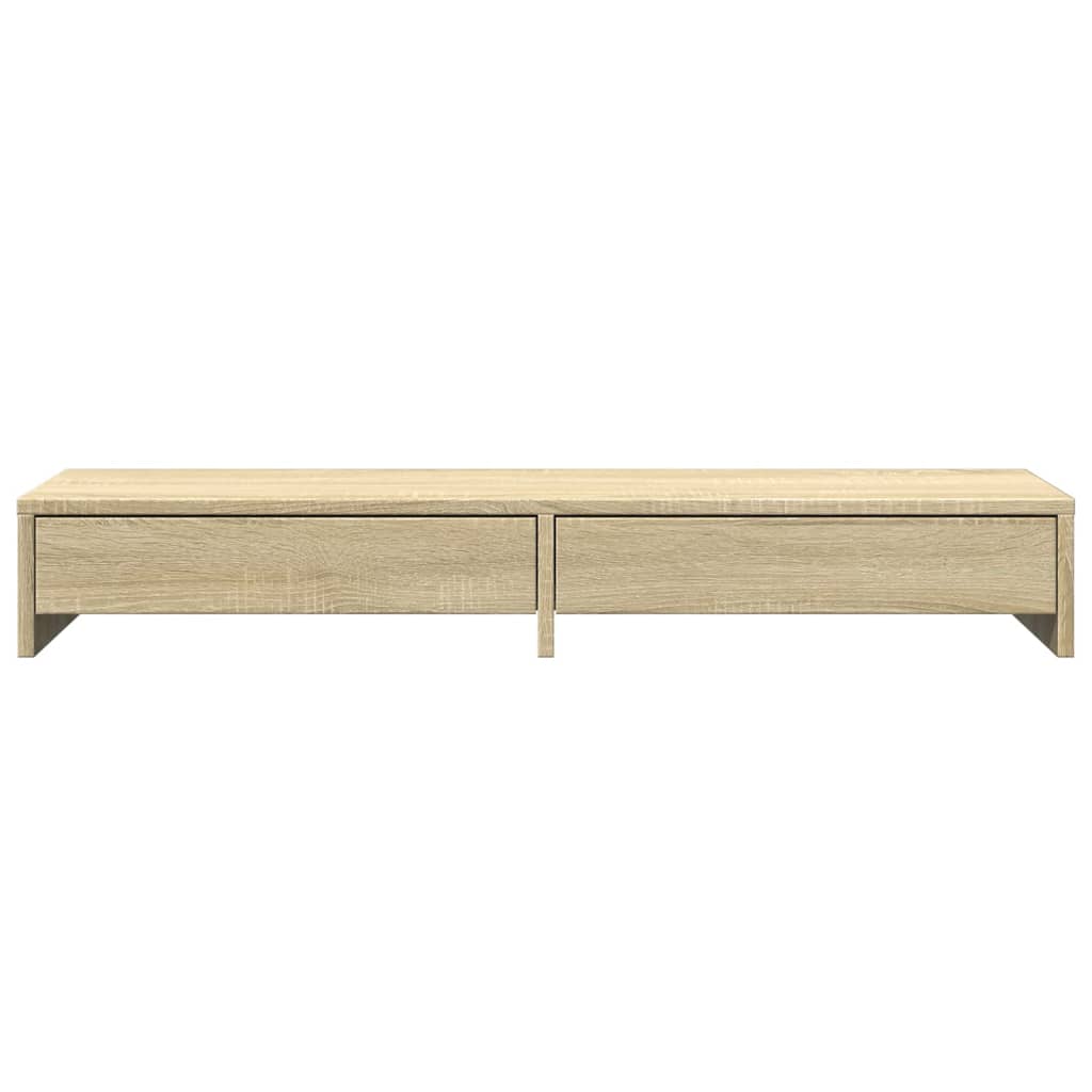 Monitor stand with drawers Sonoma oak 100x27x15 cm