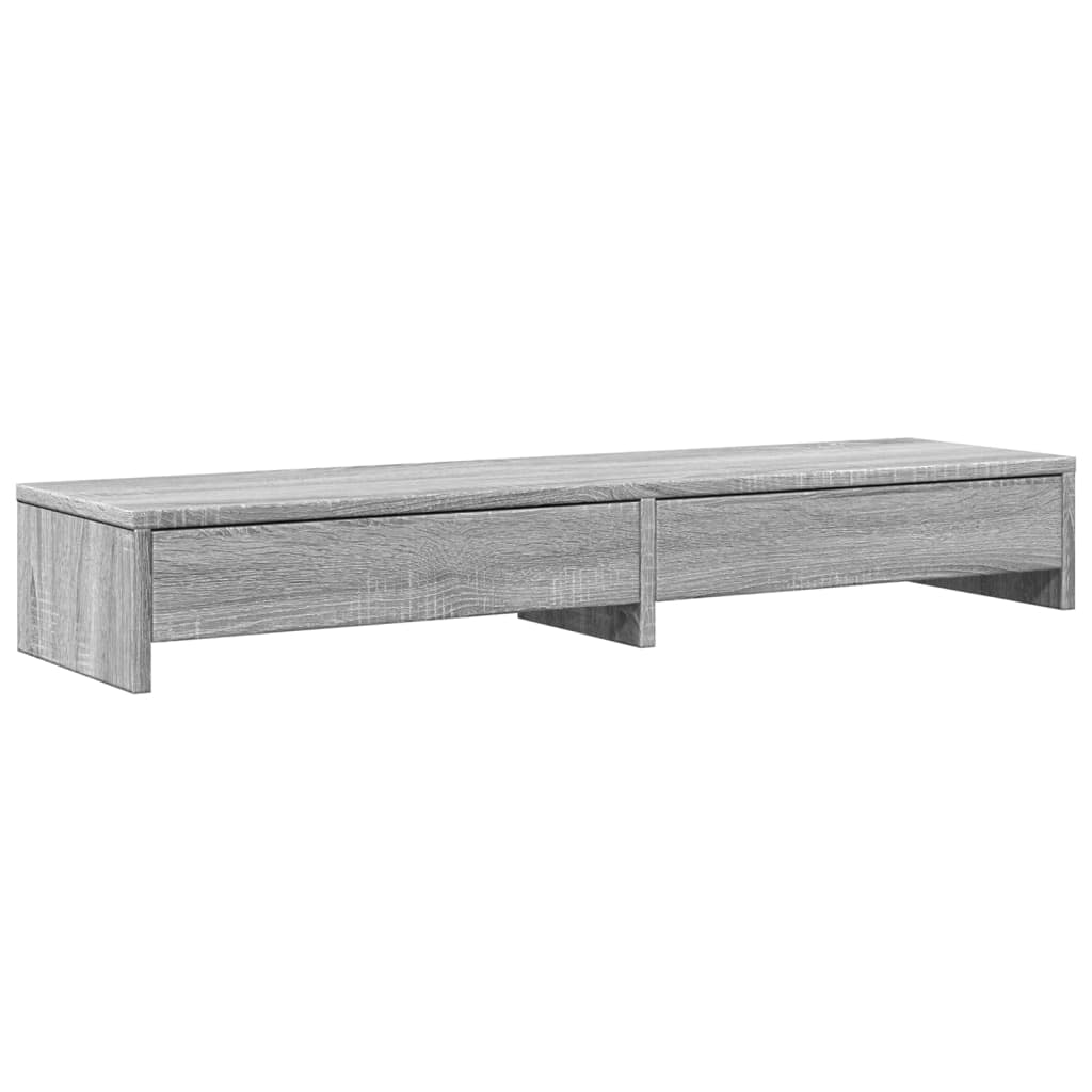 Monitor Stand with Drawers Gray Sonoma 100x27x15 cm