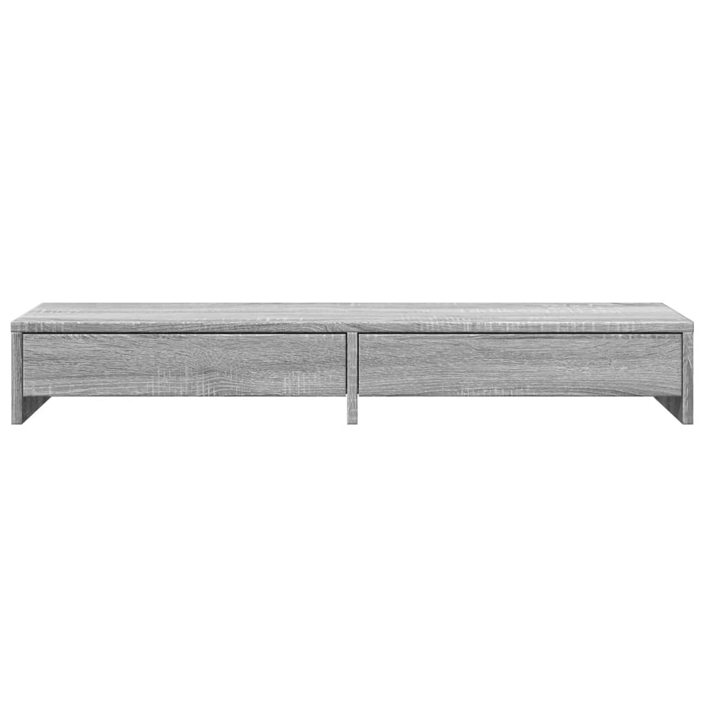 Monitor Stand with Drawers Gray Sonoma 100x27x15 cm