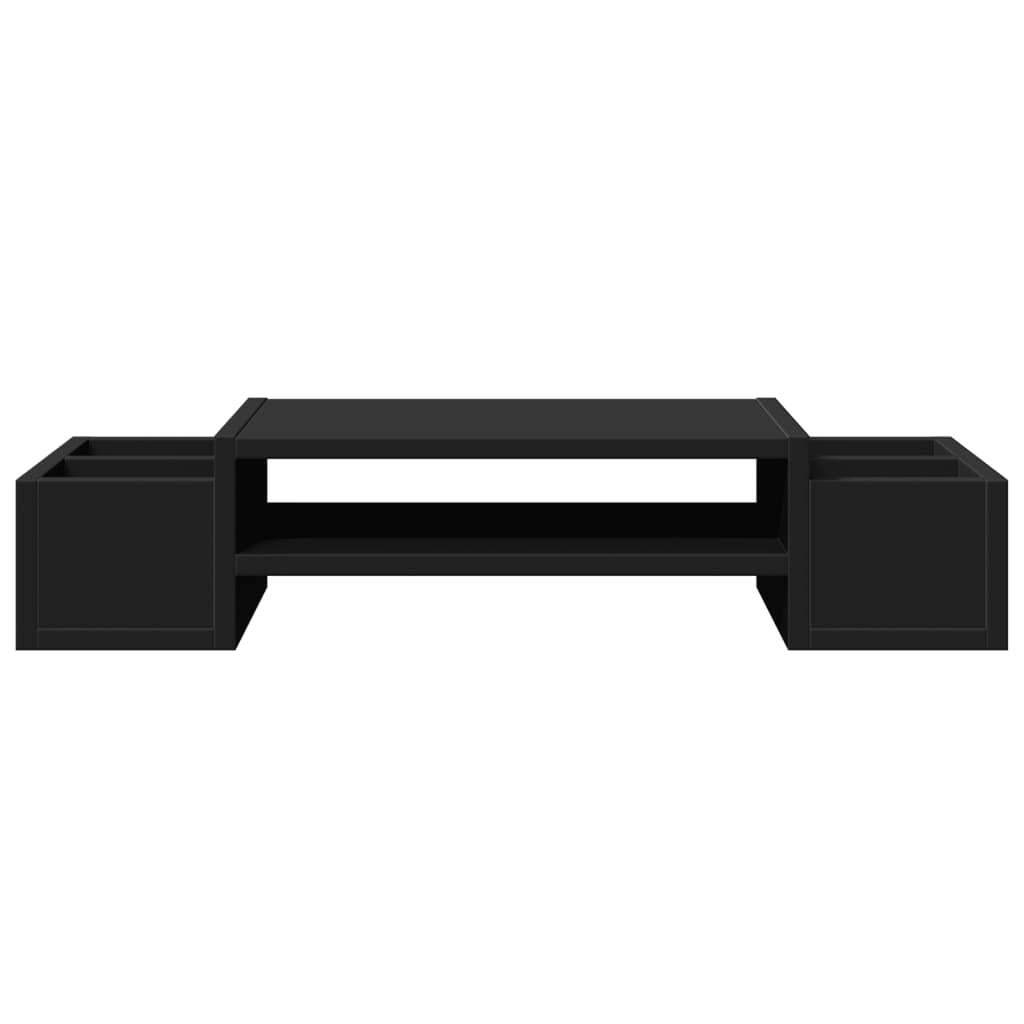 Monitor stand with storage space Black 70x27x15 cm wood material