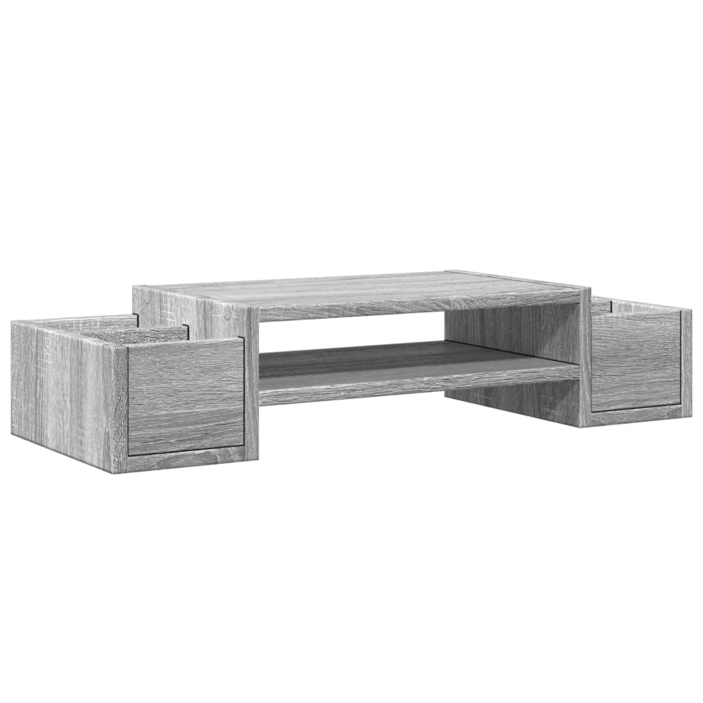 Monitor stand with storage space Gray Sonoma 70x27x15 wood material